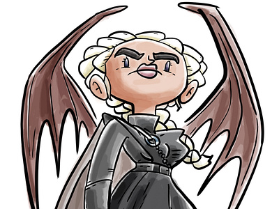 Dracarys apple pencil cartoon character design daenerys dracarys dragons game of thrones got illustration procreate