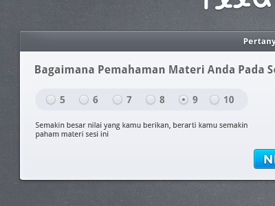 Question Form 1of 3 app button designer feedback question form question page radio button rating students ui ux web