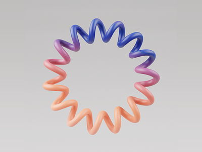 Spring 3d circle design gradient minimal modelling spiral spring