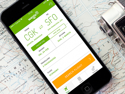 Flight Search airport flight form icon ios7 map search travel ui ux