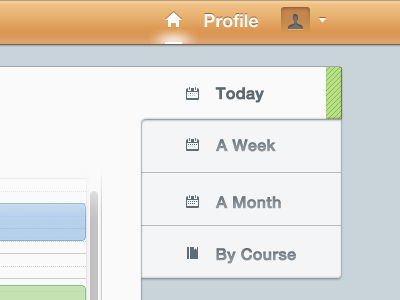 Today - Sidebar app button calendar class clean clear course date design dropdown gui hover icon lms management minimal minimalist page profile room schedule school sidebar simple time today type ui web week