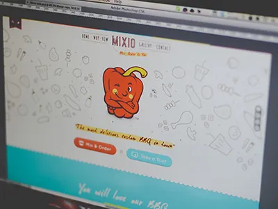 Mixio landing page app baverages bbq doodle food gui home illustration interface landing page mix mixio navigation order tour ui ux web