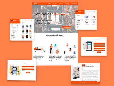 Vibrant Web UI design for a Book reading APP branding design illustration product design ui web