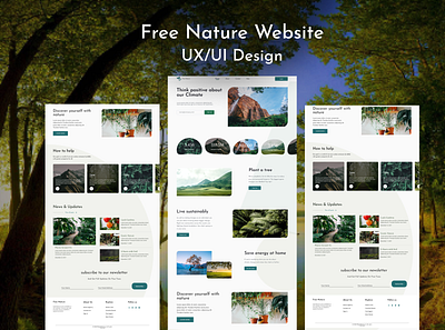 Free Nature Website climate climate change design figma free nature graphic design illustration landing page plants polution user interface web design website
