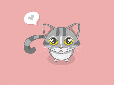 Cute cat with heart bubble cat cat love cute cute cat heart illustration sticker