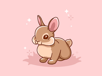 Cute bunny bunny cute easter illustration kawaii logo rabbit sticker