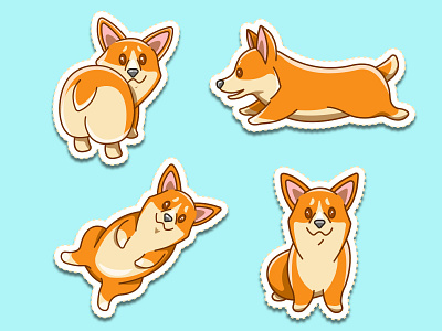 Corgi stickers