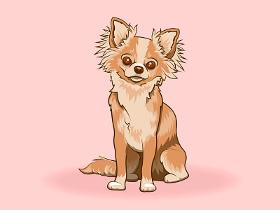 Cute little chihuahua 2d chihuahua cute design dog illustration portrait puppy sticker vector