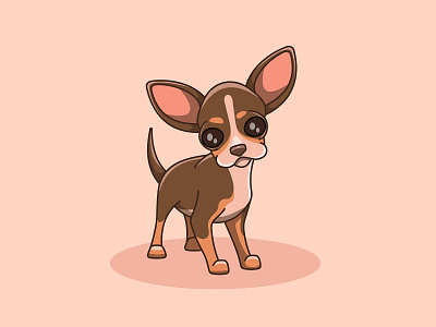 Cute brown chihuahua chihuahua cute design dog illustration logo sticker vector
