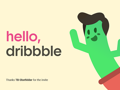 Well Hello, There Dribbble cactus greetings hello high five illustration vector art