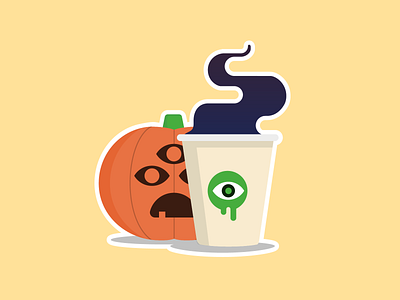 Dubious Latte coffee illustration latte pumpkin starbucks sticker sticker mule