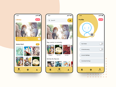 Indie Comic Reader app comics interface manga mobile ui ux