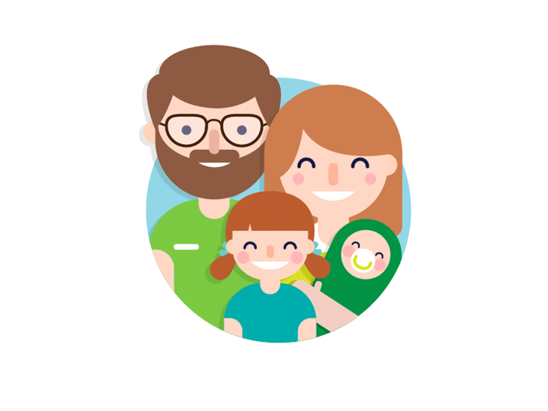 LOGO Family animate family gif green illustration logo