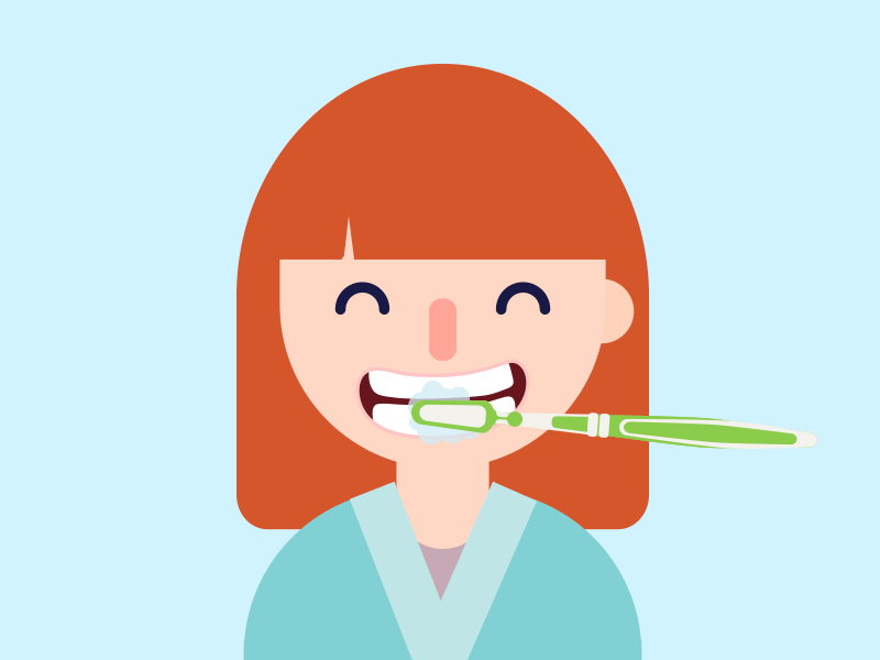 brushing teeth animation