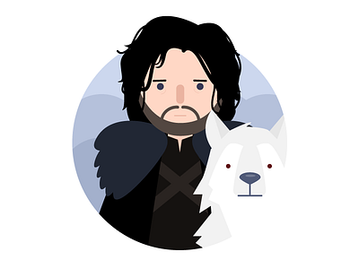 Jon Snow game of thrones ghost got illustration illustrator jon snow stark vector winter winter is coming winterfell