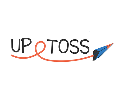 Up Toss - Daily Logo Challenge 26/50 airplane branding dailylogochallenge design handmade handwrite logo logochallenge paperplane plane