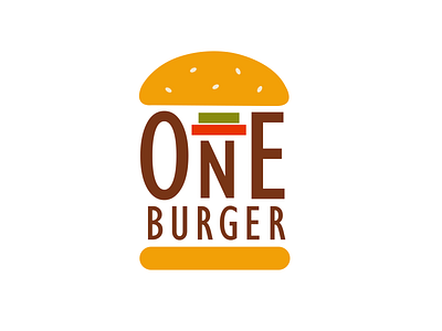 One Burger - Daily Logo Challenge 33/50 branding burger dailylogochallenge design eat fastfood hamburger logo logochallenge restaurant