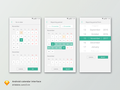 Calendar Android ui temp