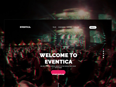 Eventica Ui Website Design creative dribbble event explore music night ui ux webdesign website