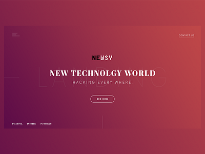 Newsy / Landing Page For Hacking Services Agency Ui design psd ui ux web