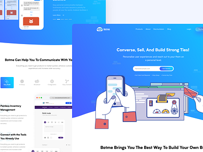 BOTME V1 | Online chatbots SAS Builder agency animation app business clear design interface marketing modern product sales typography ui ux web webdesign website
