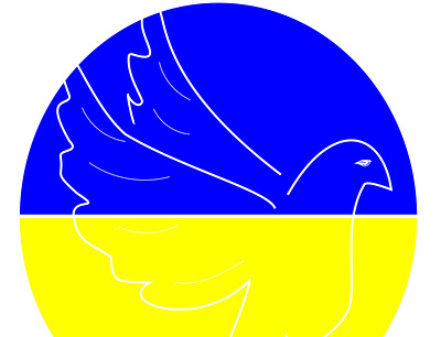 Dove of peace on the background of the Ukrainian flag animation background blue and yellow cicle design dove flag flat graphic design icon illustration illustrator logo love ukraine not war peace typography ukraine vector web