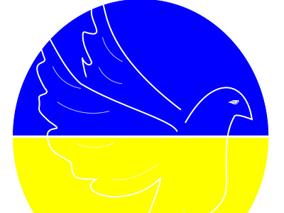 Dove of peace on the background of the Ukrainian flag
