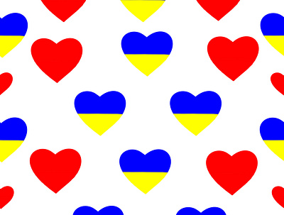 Seamless pattern with hearts depicting the flag of Ukraine background blue and yellow blue heart design flag graphic design hearts illustration imitation flag logo love ukraine not war red heart seamless pattern ukraine wallpaper web wrapping papper yellow heart