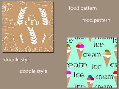 food pattern ba background branding bread dessert doodle patterns food graphic design ice cream illustration packaging vector wallpapers wrapping paper