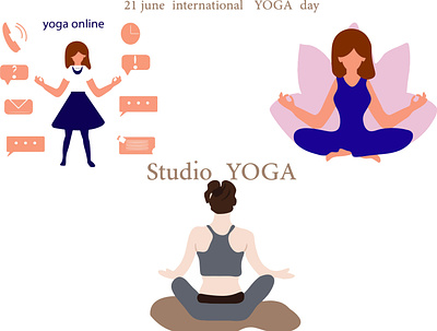 YOGA day design graphic design illustration international yoga day internet education live logo meditation modern web illustrations motion graphics sport stream vector yoga online