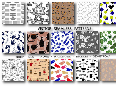 Vector seamless patterns background branding design design home food pattern geometrical pattern graphic design kids pattern patterns plant pattern vector seamless patterns wallpaper