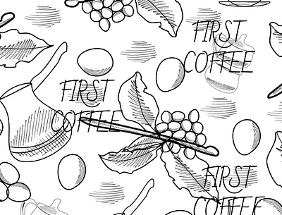 first coffee coffee graphic design sketch