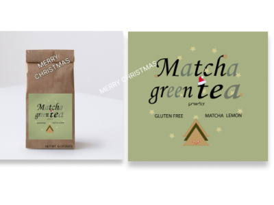 logo Matcha green tea.CHRISTMAS PACKAGE. background branding christmas package design graphic design illustration logo typography vector