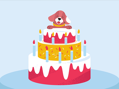 Birthday cake 2d animated explainer animation birthday business cake character design digital dog explainer illustration motion motion graphics tech tech explainer technology vector