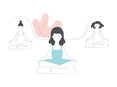 Yoga for Schiavello cami dobrin drawing illustration line lunamik relax yoga
