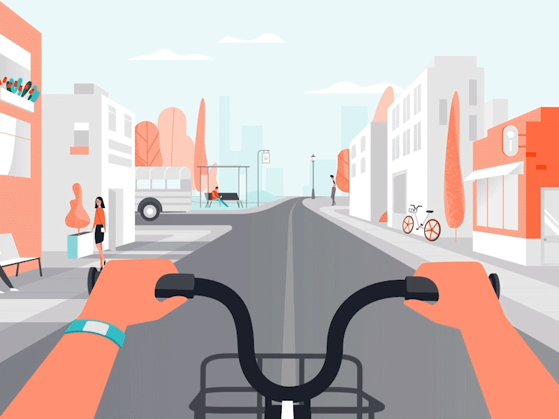 Mobike: Brand Animation 2d animated explainer animation character design explainer animation flat illustration motion graphics ride share technology vector