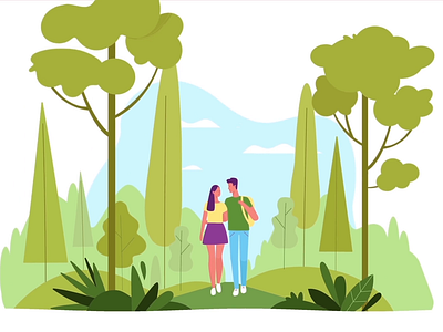 Couple goals. 2d after effects animated explainer animation branding character couple design digital explainer animation illustration landscape motion motion graphics park tech explainer technology vector video vidico