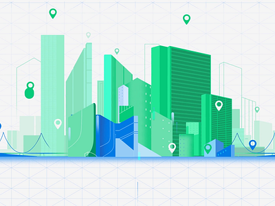 All over the place? 2d animated explainer animation buildings cities citizen design digital green illustration location location pin motion motion graphics places technology urban vector video vidico