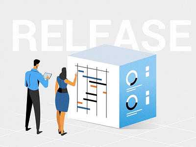 Release! 2d animation business people business presentation character charts cube dashboard data design digital graphics illustration man motion graphics screens technology vector video woman