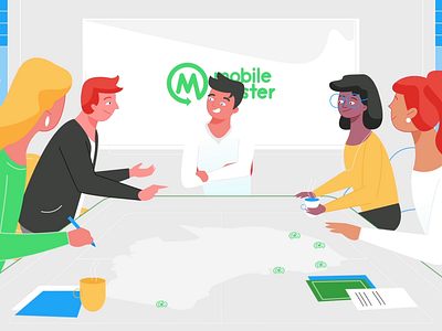 Meetings that matter! 2d animation business character design digital illustration map meetings men motion graphics office people people illustration tech explainer technology vector women work workspace