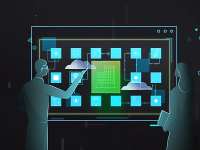 Cloud Era 2d analytics animation app business character cloud dashboard data data visualization datacenter design digital illustration motion graphics technology touchscreen ui ux vector