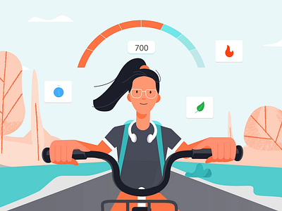 Bike ride 2d animation bike ride branding design digital illustration logo mobile mobile app design motion motion graphics outdoors park rider riding tech explainer urban vector video