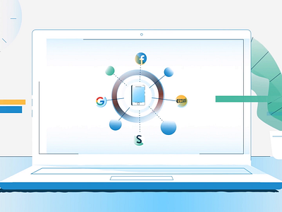 Networks 2d animated explainer animation branding business character design digital illustration laptop motion graphics networks social media tech explainer technology ui vector