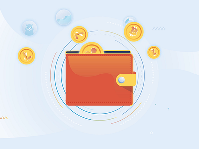 Wallet 2d animation app bitcoin business coins design digital expenses icons illustration laptop money motion graphics technology vector wallet