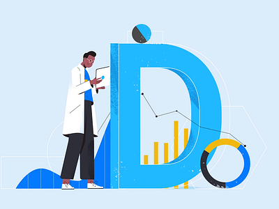 D Stands For Data 2d alphabet animated explainer animation blink character dashboard data design driving explainer illustration letter metrics motion motion graphics tech technology vector wheel