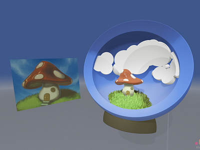 🍄🏠 Redux 3d 3dsculpt design graphic design house mushroom painting remake sculpture vr