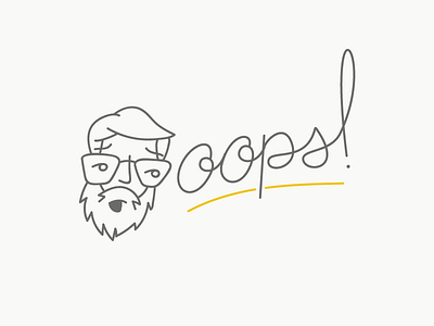 Oops beard correction email campaign glasses illustration lettering oops wedding