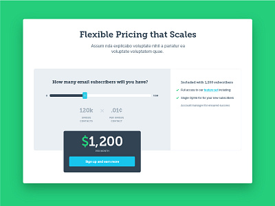 Pricing Module blue green module pricing slab serif slider ui web design website
