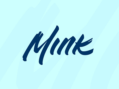 Mink Logo blue brand branding feedback hand lettering lettering logo markup mink tech wip