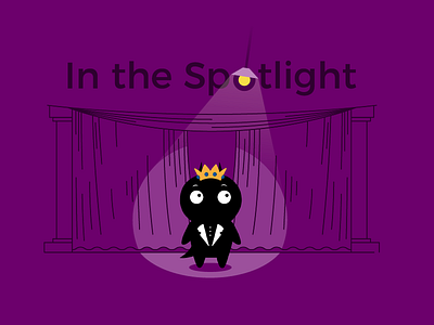 In The Spotlight amplitude curtains illustration lamp monster purple spotlight theater